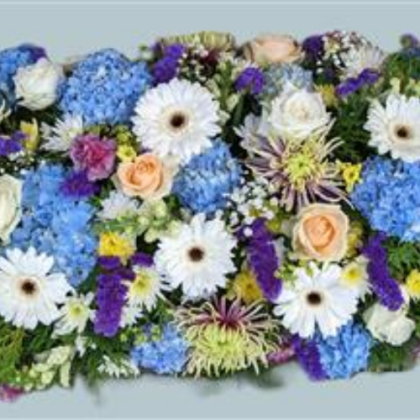 Blue and White Coffin Spray