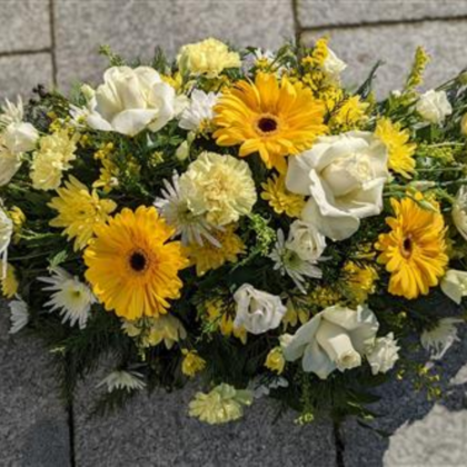 Yellow & White Funeral Spray